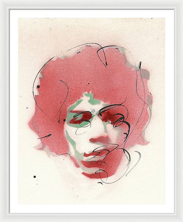 Portrait of Jimi Hendrix 2 - Framed Print