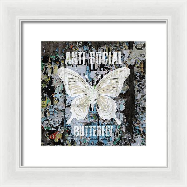 Anti-Social Butterfly 2 - Framed Print