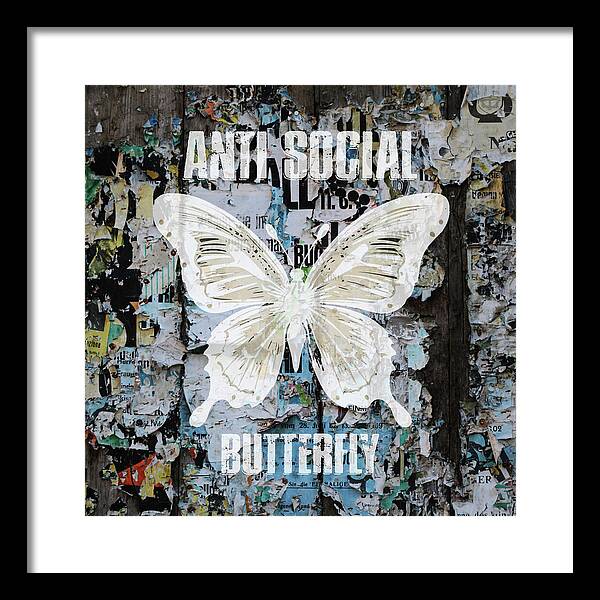 Anti-Social Butterfly 2 - Framed Print