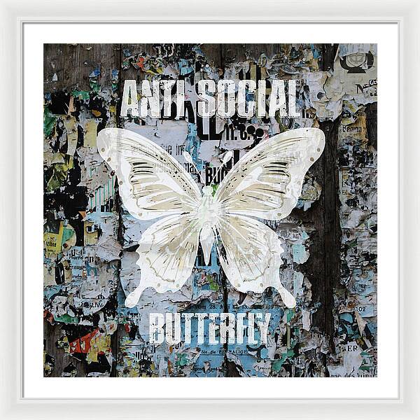 Anti-Social Butterfly 2 - Framed Print