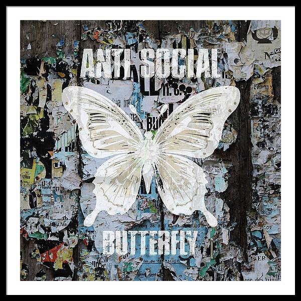 Anti-Social Butterfly 2 - Framed Print