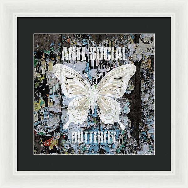 Anti-Social Butterfly 2 - Framed Print