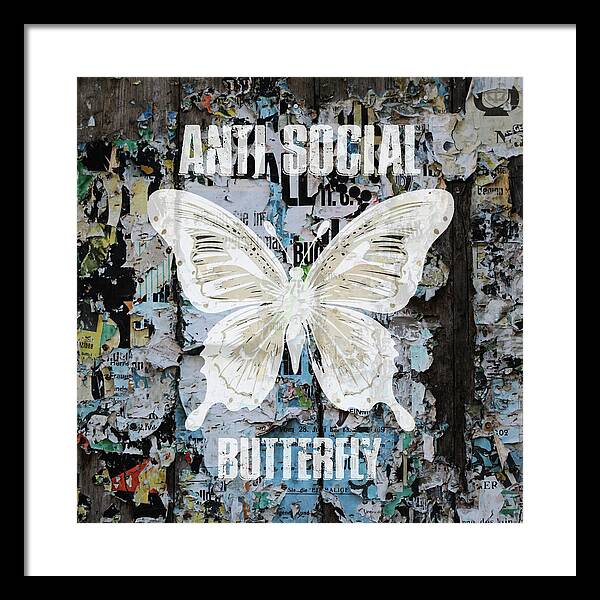 Anti-Social Butterfly 2 - Framed Print