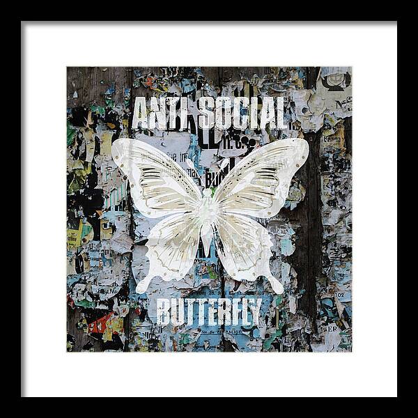 Anti-Social Butterfly 2 - Framed Print