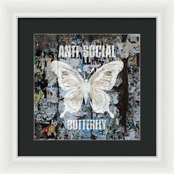 Anti-Social Butterfly 2 - Framed Print