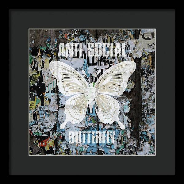 Anti-Social Butterfly 2 - Framed Print