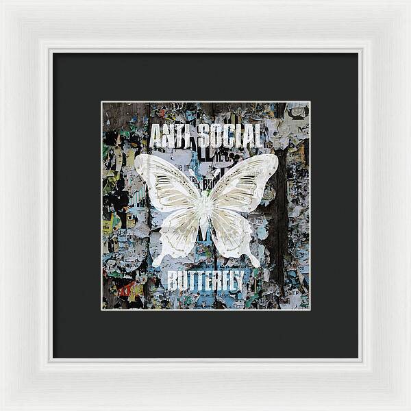 Anti-Social Butterfly 2 - Framed Print