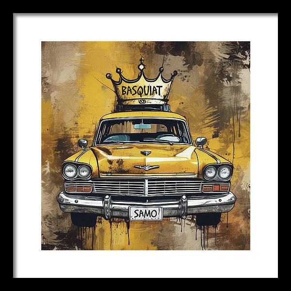 Basquiat Taxi - Framed Print