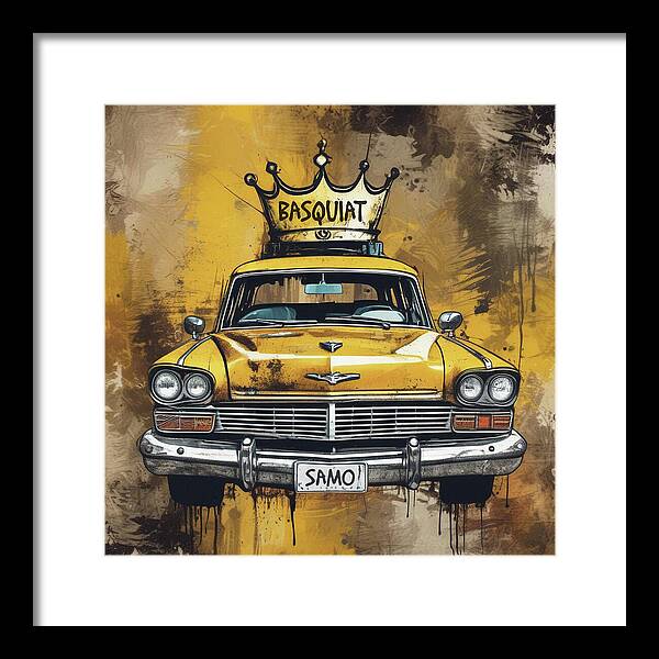 Basquiat Taxi - Framed Print