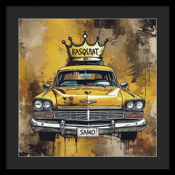 Basquiat Taxi - Framed Print