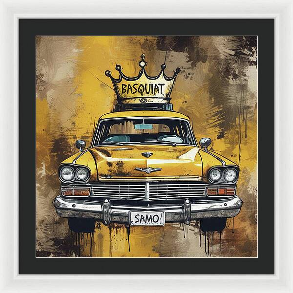 Basquiat Taxi - Framed Print