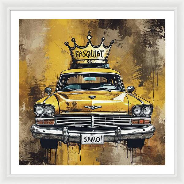 Basquiat Taxi - Framed Print