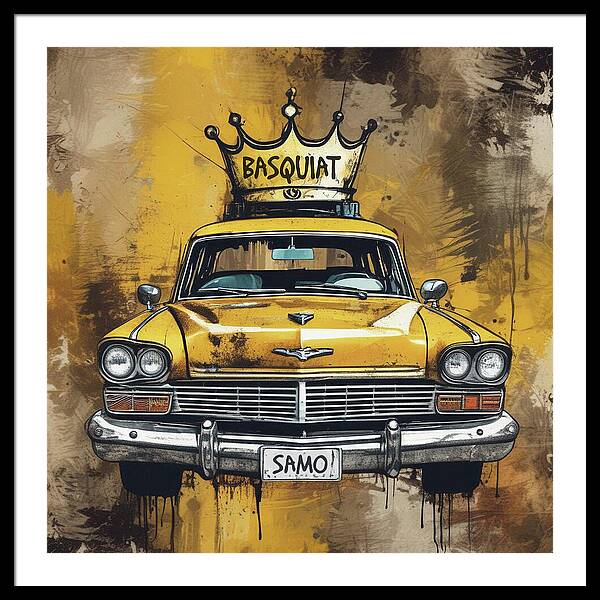 Basquiat Taxi - Framed Print