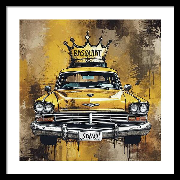 Basquiat Taxi - Framed Print