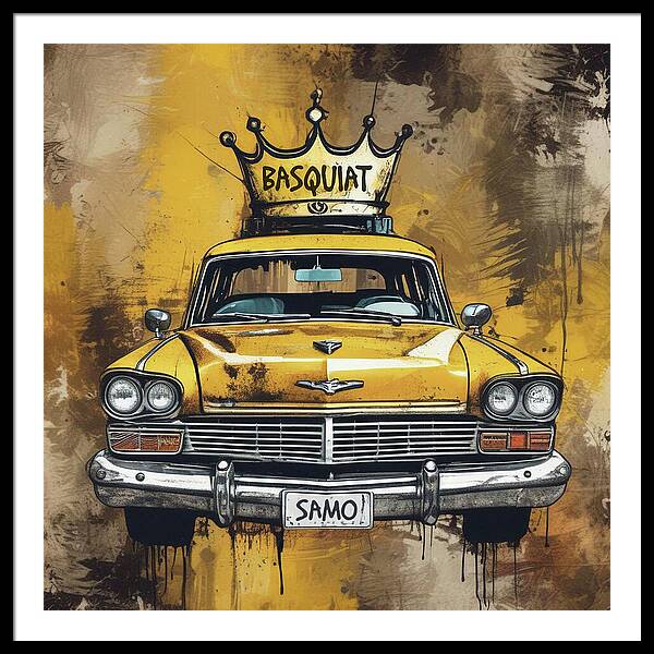 Basquiat Taxi - Framed Print