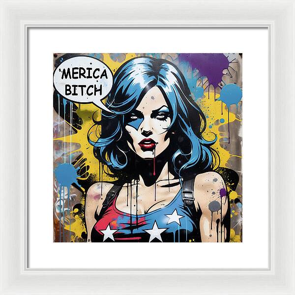 Merica Bitch - Framed Print