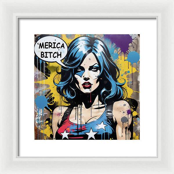 Merica Bitch - Framed Print