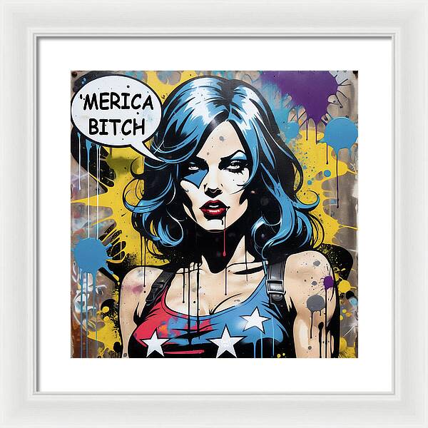 Merica Bitch - Framed Print