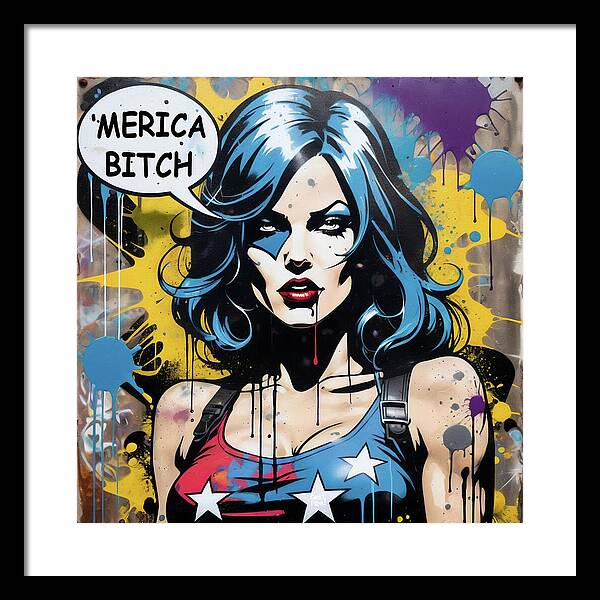 Merica Bitch - Framed Print