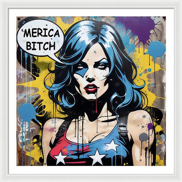 Merica Bitch - Framed Print