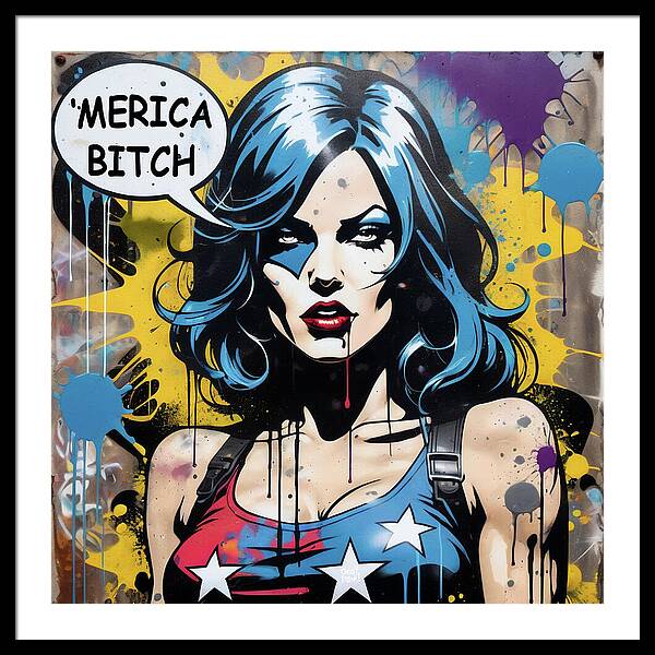 Merica Bitch - Framed Print