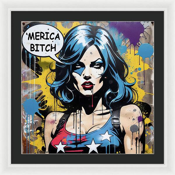 Merica Bitch - Framed Print