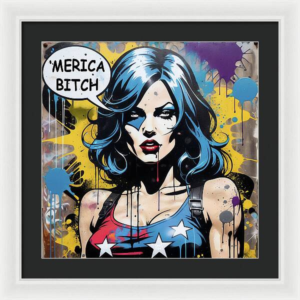 Merica Bitch - Framed Print