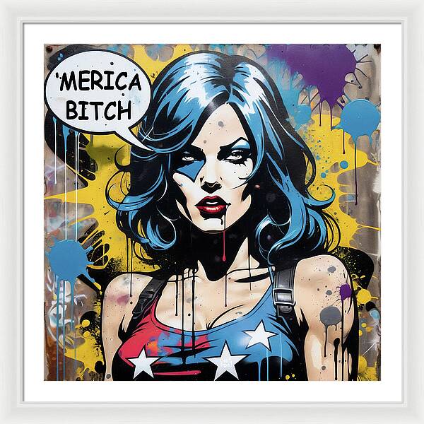 Merica Bitch - Framed Print