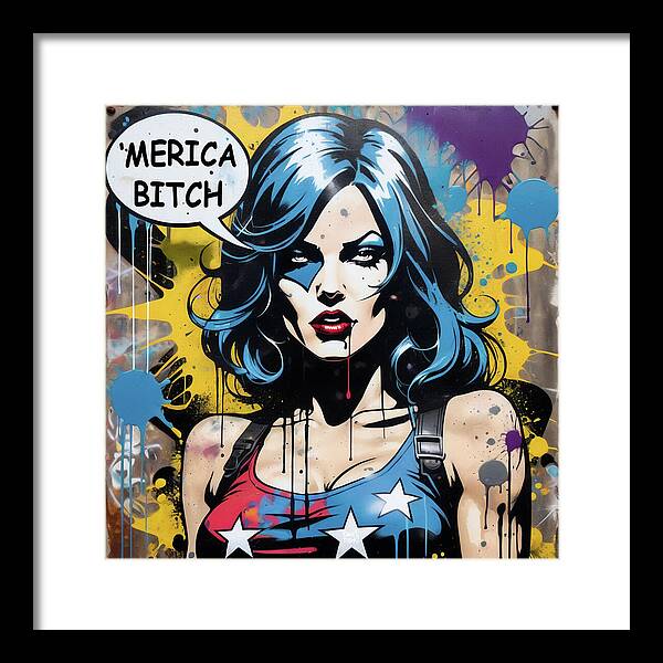 Merica Bitch - Framed Print