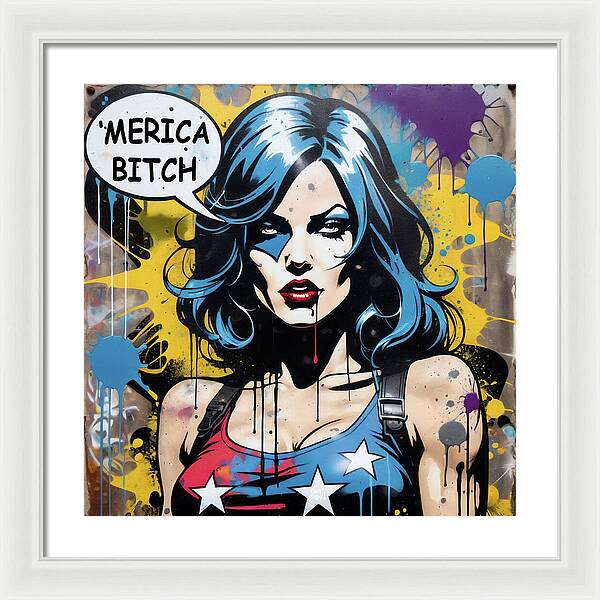 Merica Bitch - Framed Print