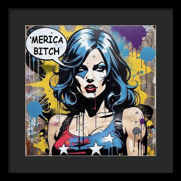 Merica Bitch - Framed Print