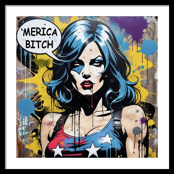 Merica Bitch - Framed Print