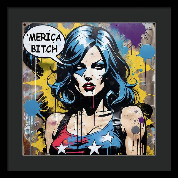 Merica Bitch - Framed Print