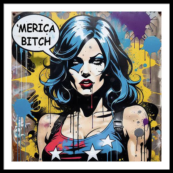 Merica Bitch - Framed Print