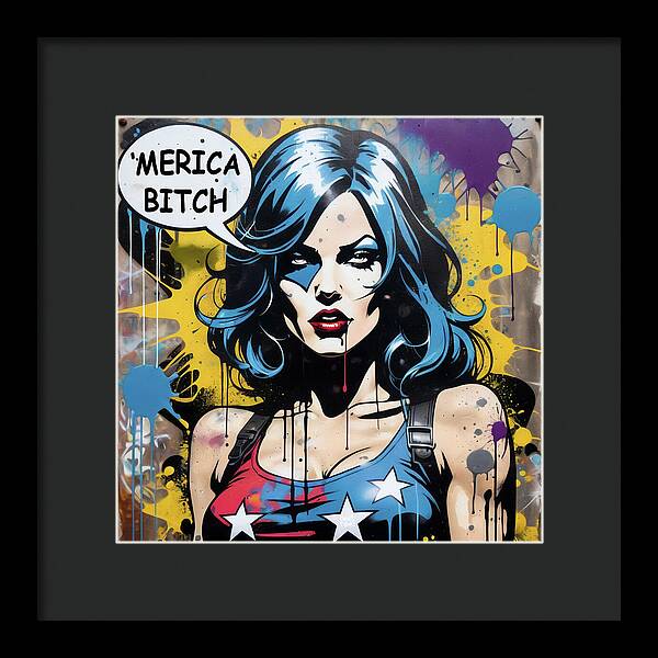 Merica Bitch - Framed Print