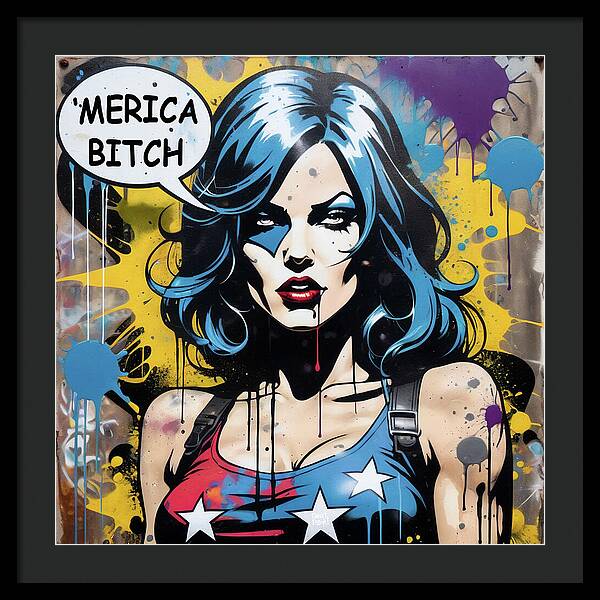 Merica Bitch - Framed Print