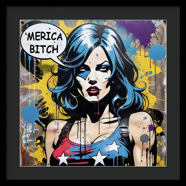 Merica Bitch - Framed Print