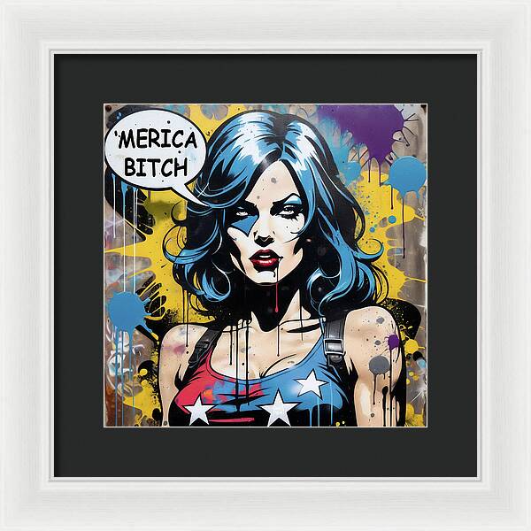 Merica Bitch - Framed Print