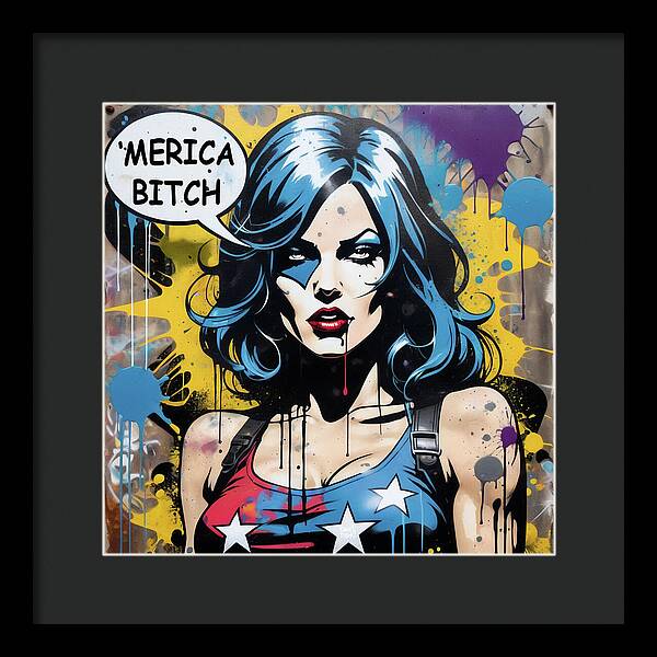 Merica Bitch - Framed Print