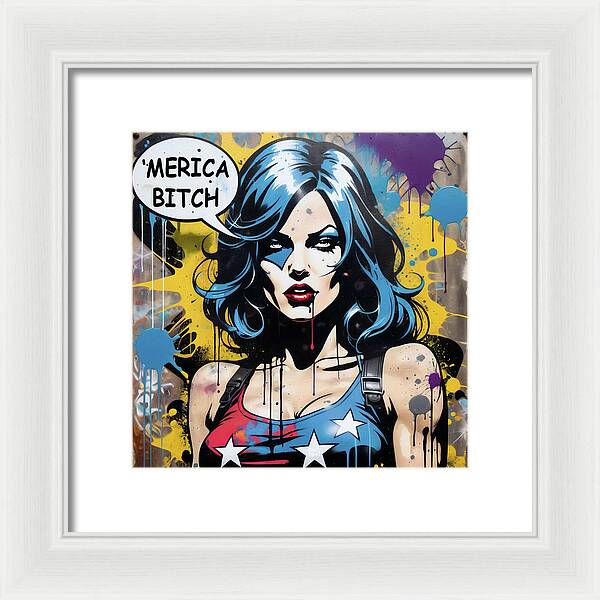 Merica Bitch - Framed Print