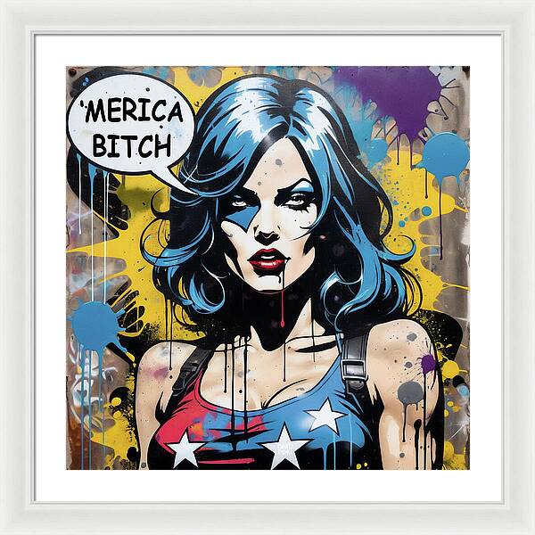 Merica Bitch - Framed Print