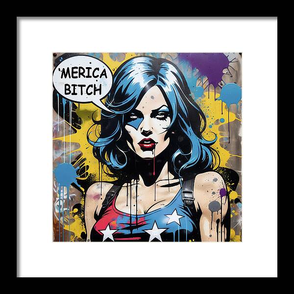 Merica Bitch - Framed Print