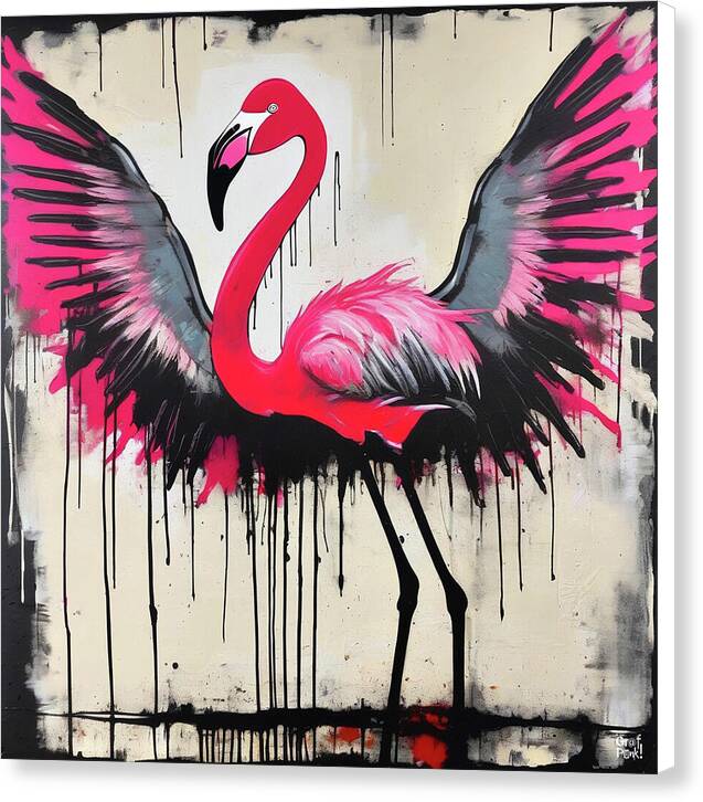 Pink Flamingo - Canvas Print