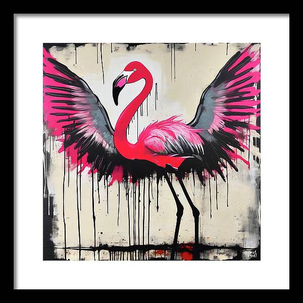 Pink Flamingo - Framed Print