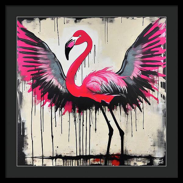 Pink Flamingo - Framed Print