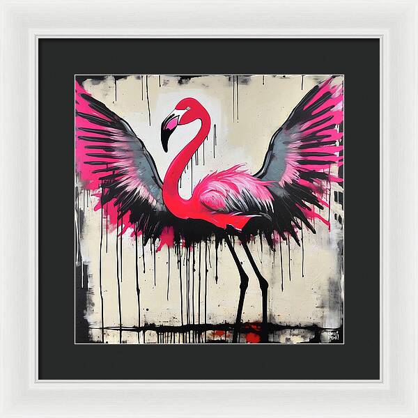 Pink Flamingo - Framed Print