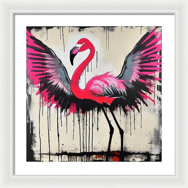 Pink Flamingo - Framed Print