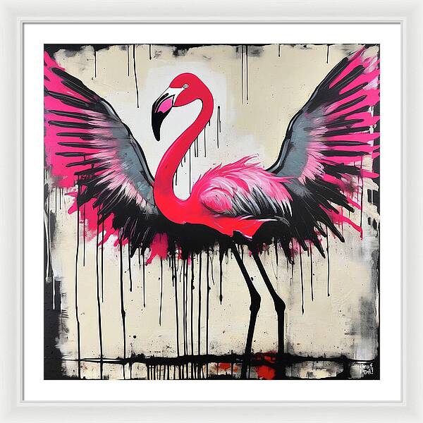 Pink Flamingo - Framed Print