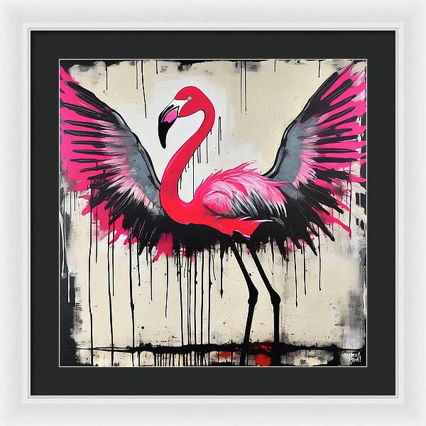 Pink Flamingo - Framed Print