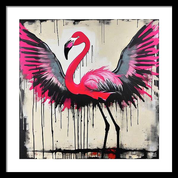 Pink Flamingo - Framed Print